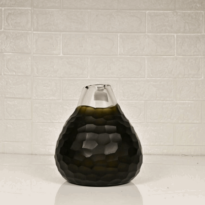 BLACK JAR VASE - Oriental Flowers