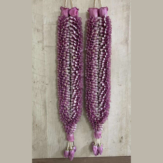 DARK PURPLE ROSE PETAL GARLAND - Oriental Flowers