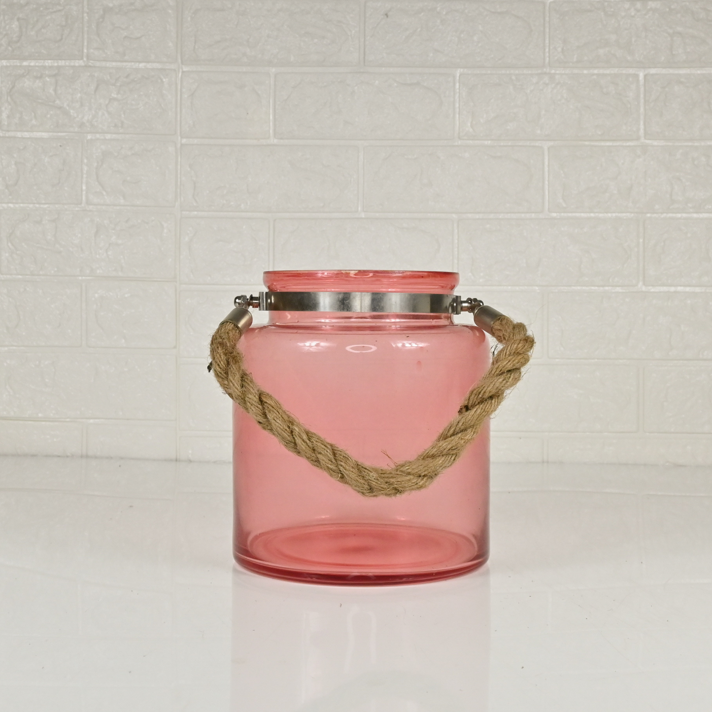 PINK JAR GLASS VASE - Oriental Flowers