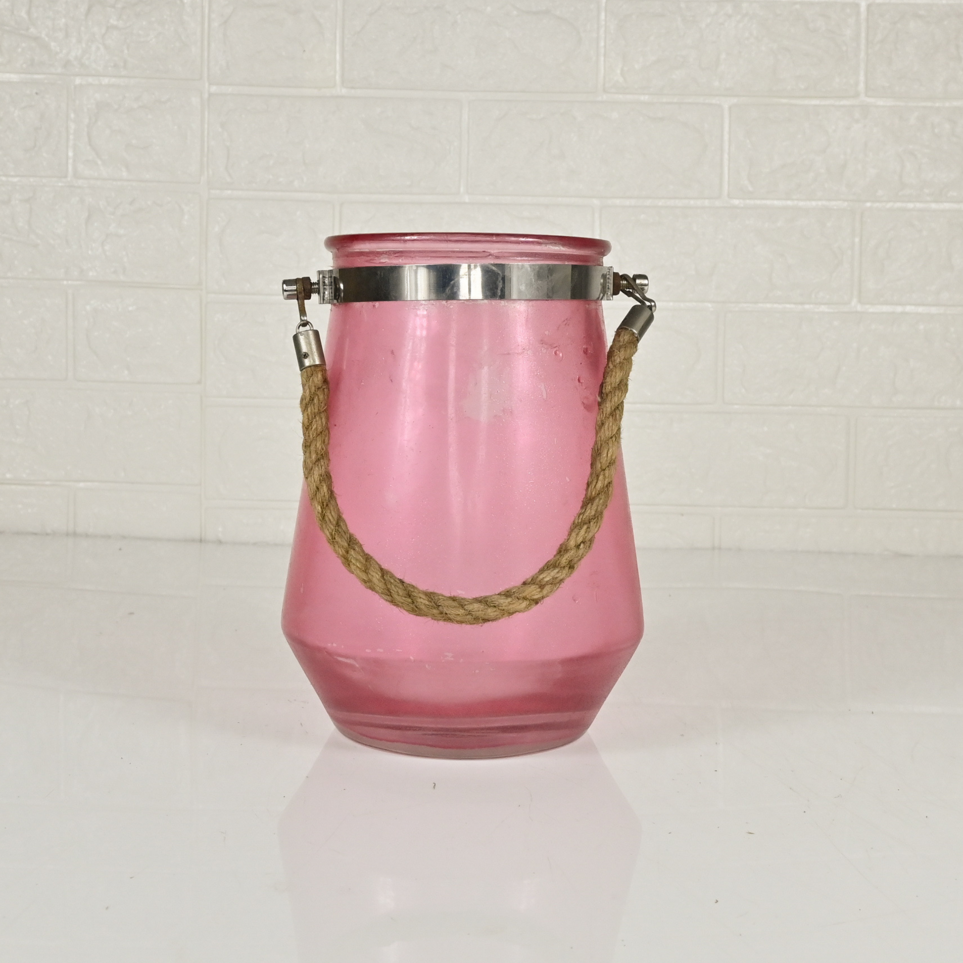 PINK JAR GLASS VASE - Oriental Flowers