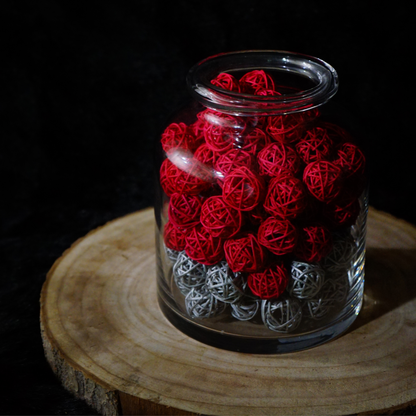 GLASS JAR VASE - Oriental Flowers