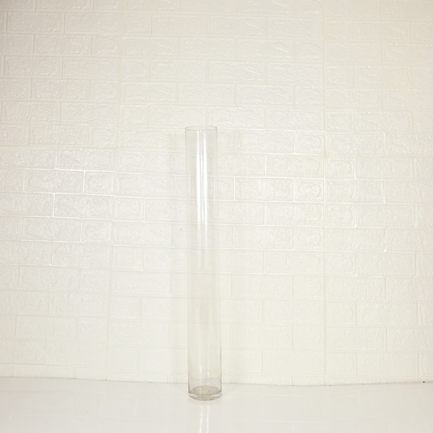 GLASS LONG VASE - Oriental Flowers