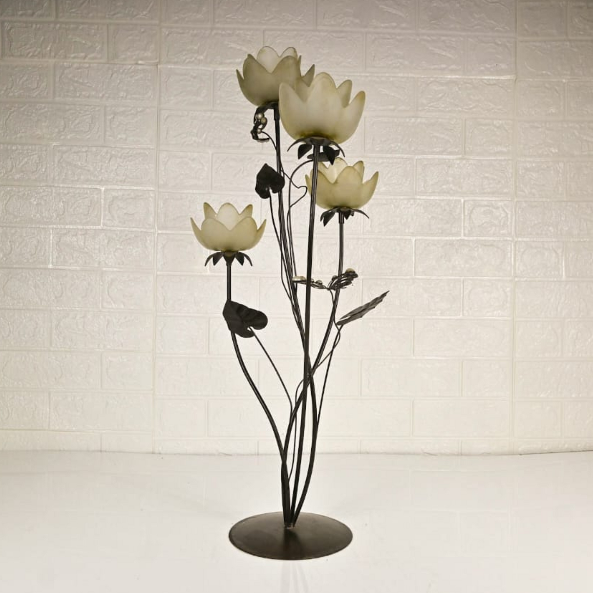 IRON CANDLE STAND - Oriental Flowers