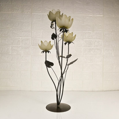 IRON CANDLE STAND - Oriental Flowers