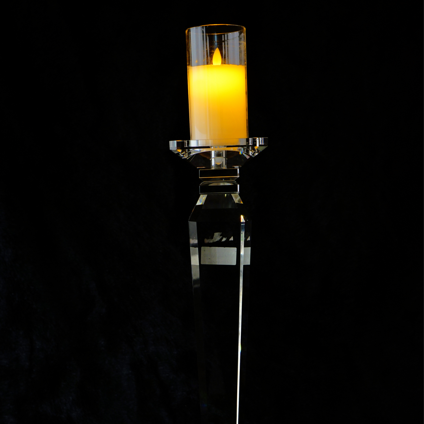 CRYSTAL LONG CANDLE STAND - Oriental Flowers