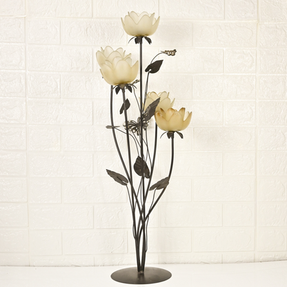 IRON CANDLE STAND - Oriental Flowers