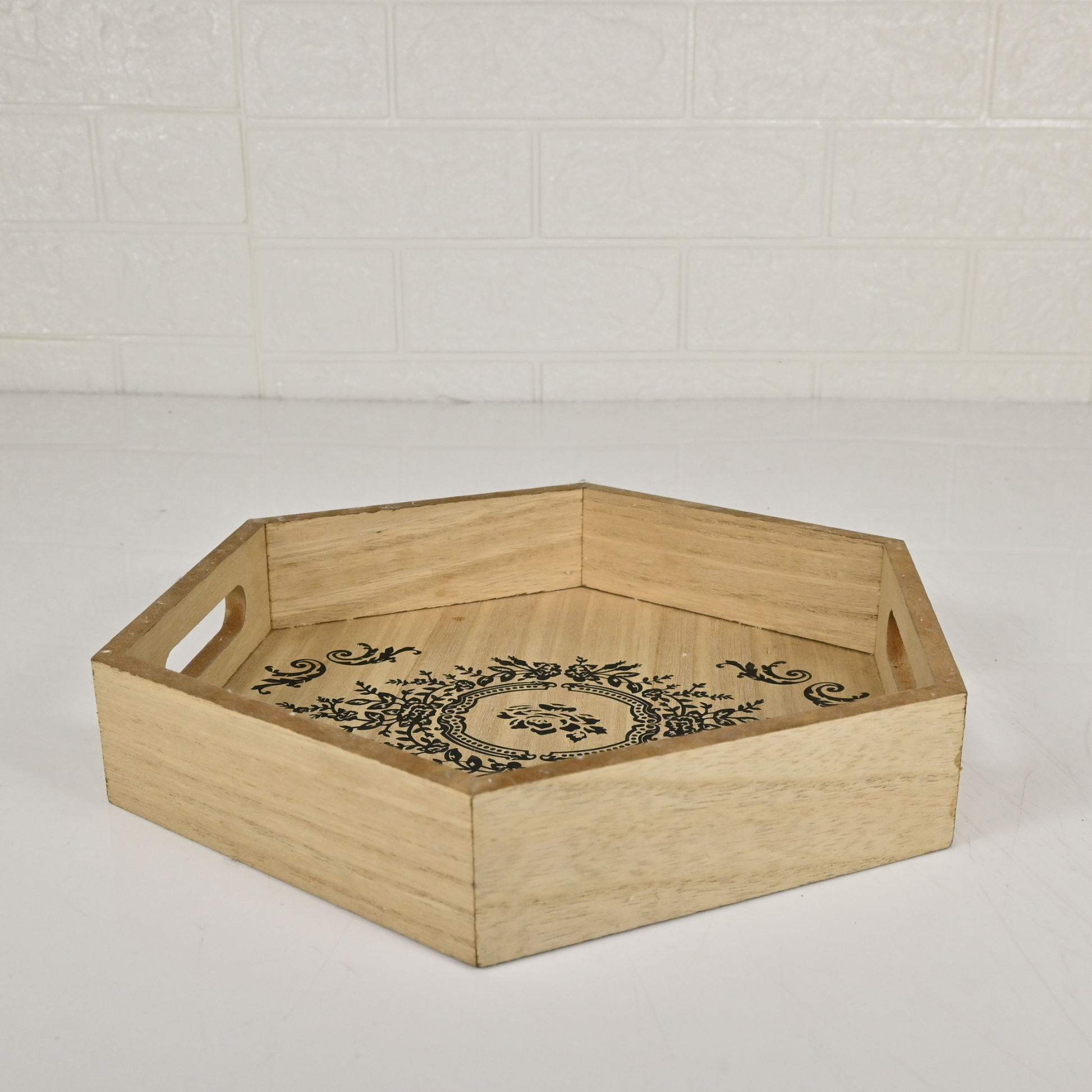 WOOD TRAY - Oriental Flowers