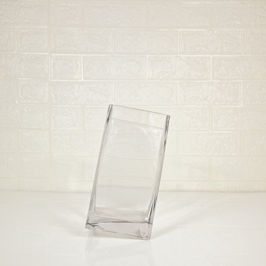 GLASS SQUARE DESIGN VASE - Oriental Flowers