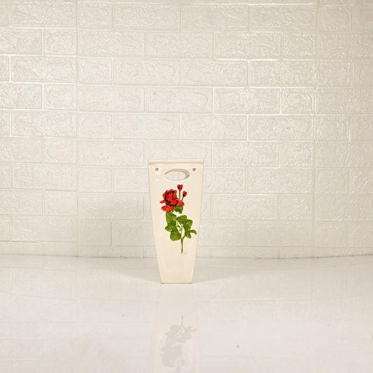 CERAMIC SQUARE VASE - Oriental Flowers