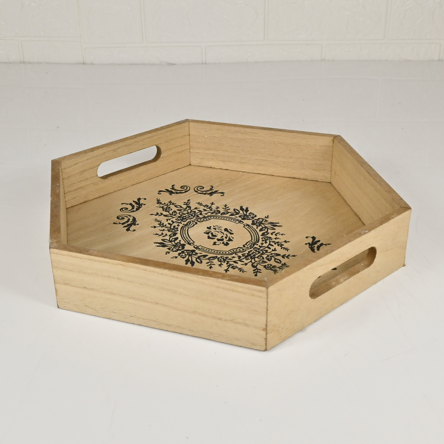 WOOD TRAY - Oriental Flowers