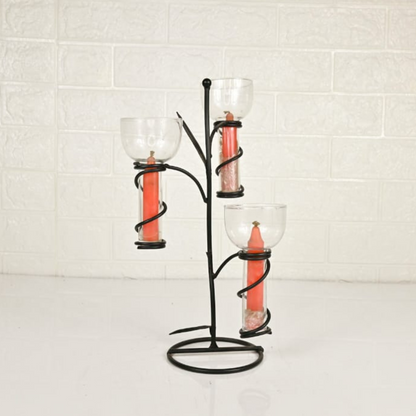 IRON CANDLE STAND - Oriental Flowers