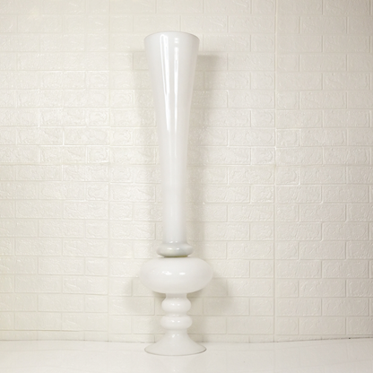 WHITE LONG GLASS VASE - Oriental Flowers