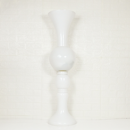 WHITE LONG GLASS VASE - Oriental Flowers