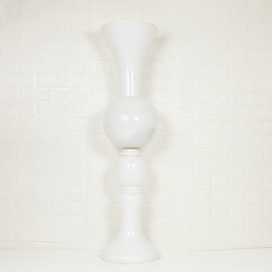 WHITE LONG GLASS VASE - Oriental Flowers