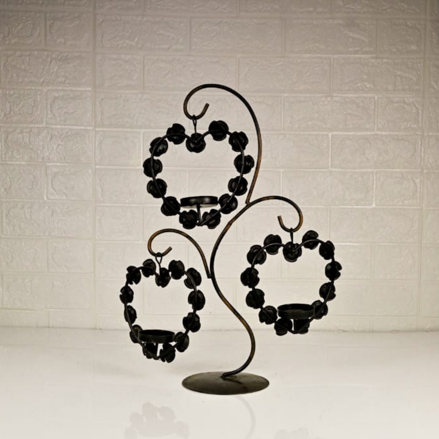 IRON CANDLE STAND - Oriental Flowers