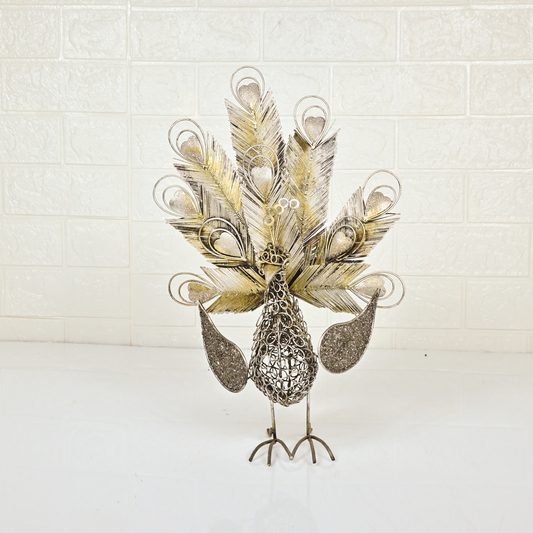 IRON PEACOCK SHOWPIECE - Oriental Flowers