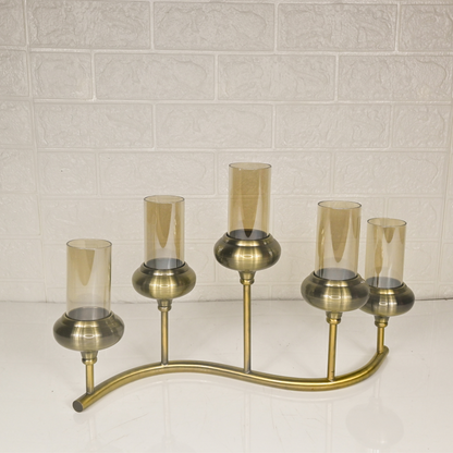 METAL DESIGN CANDLE STAND - Oriental Flowers