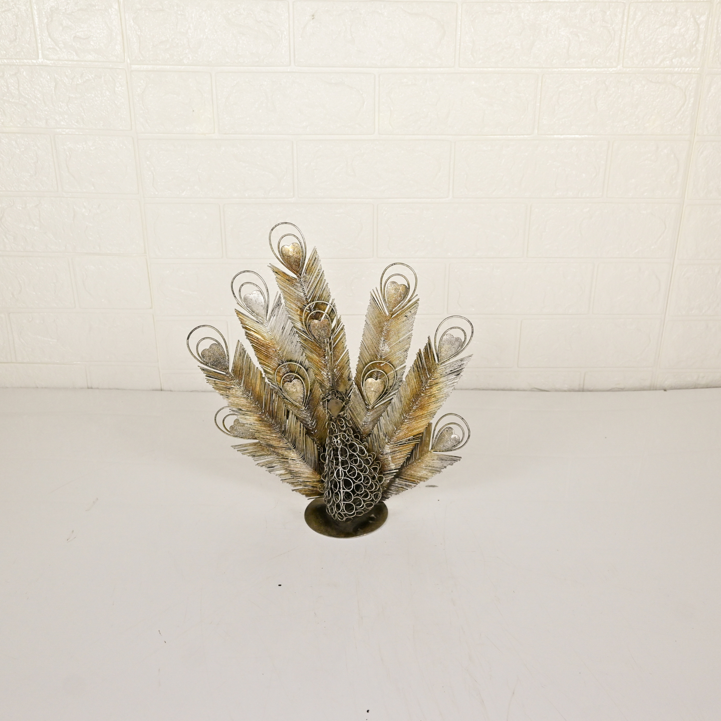 IRON PEACOCK SHOWPIECE - Oriental Flowers