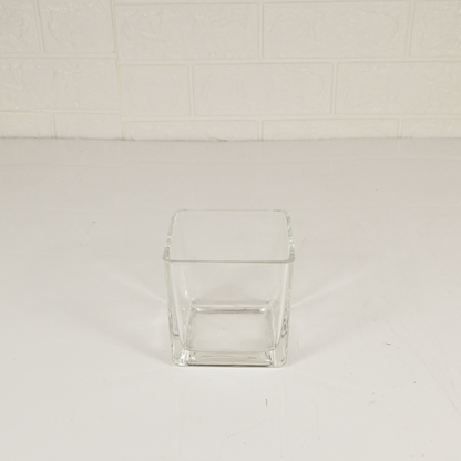 GLASS SQUARE VASE - Oriental Flowers