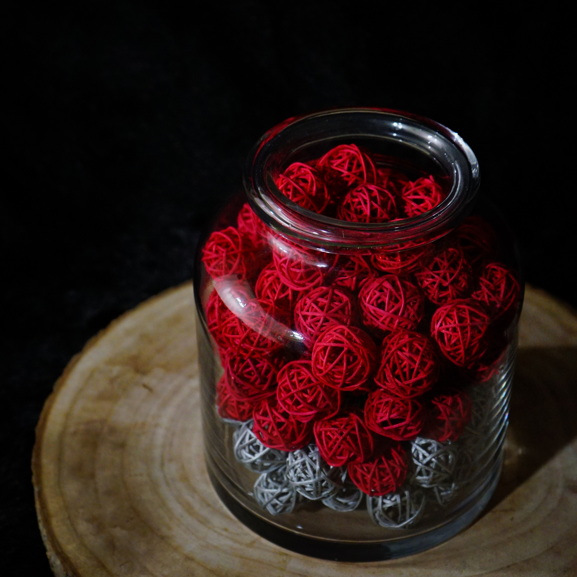 GLASS JAR VASE - Oriental Flowers