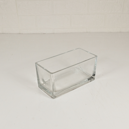 GLASS SQUARE VASE - Oriental Flowers