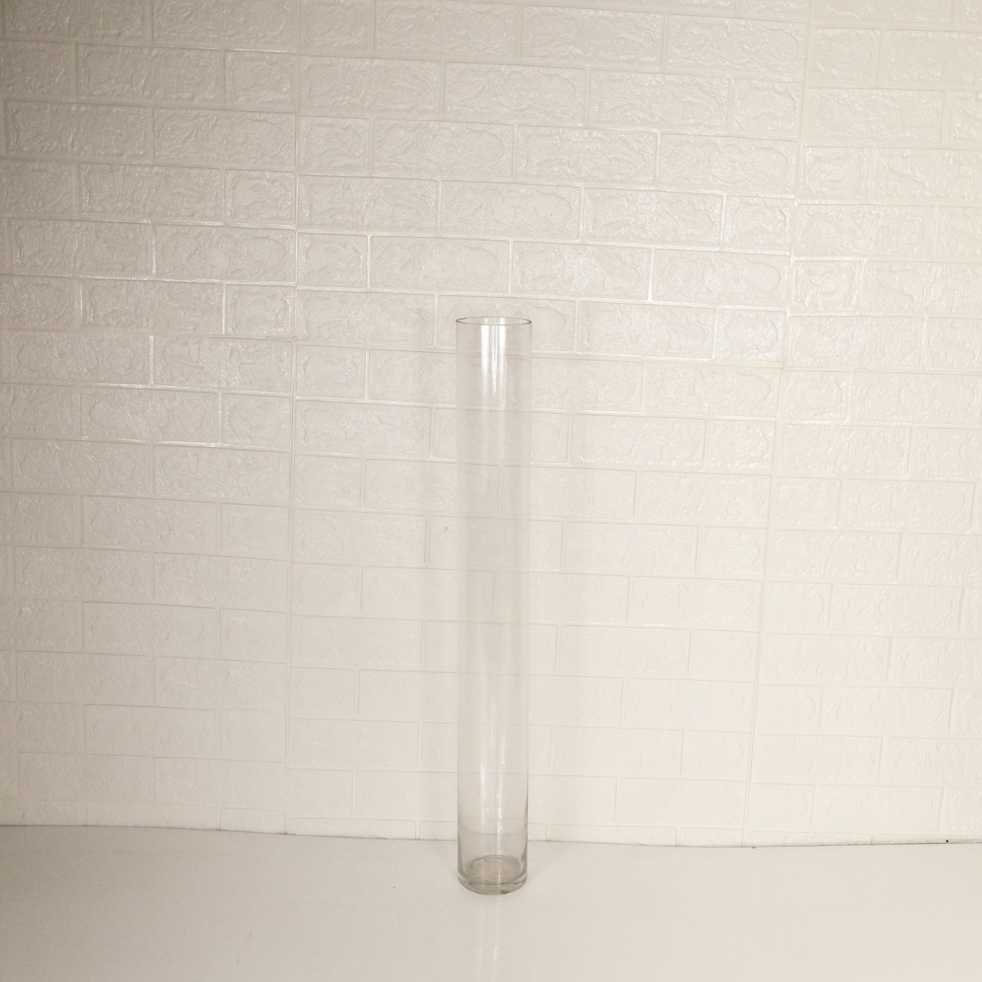 GLASS LONG VASE - Oriental Flowers