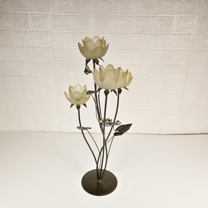 IRON CANDLE STAND - Oriental Flowers