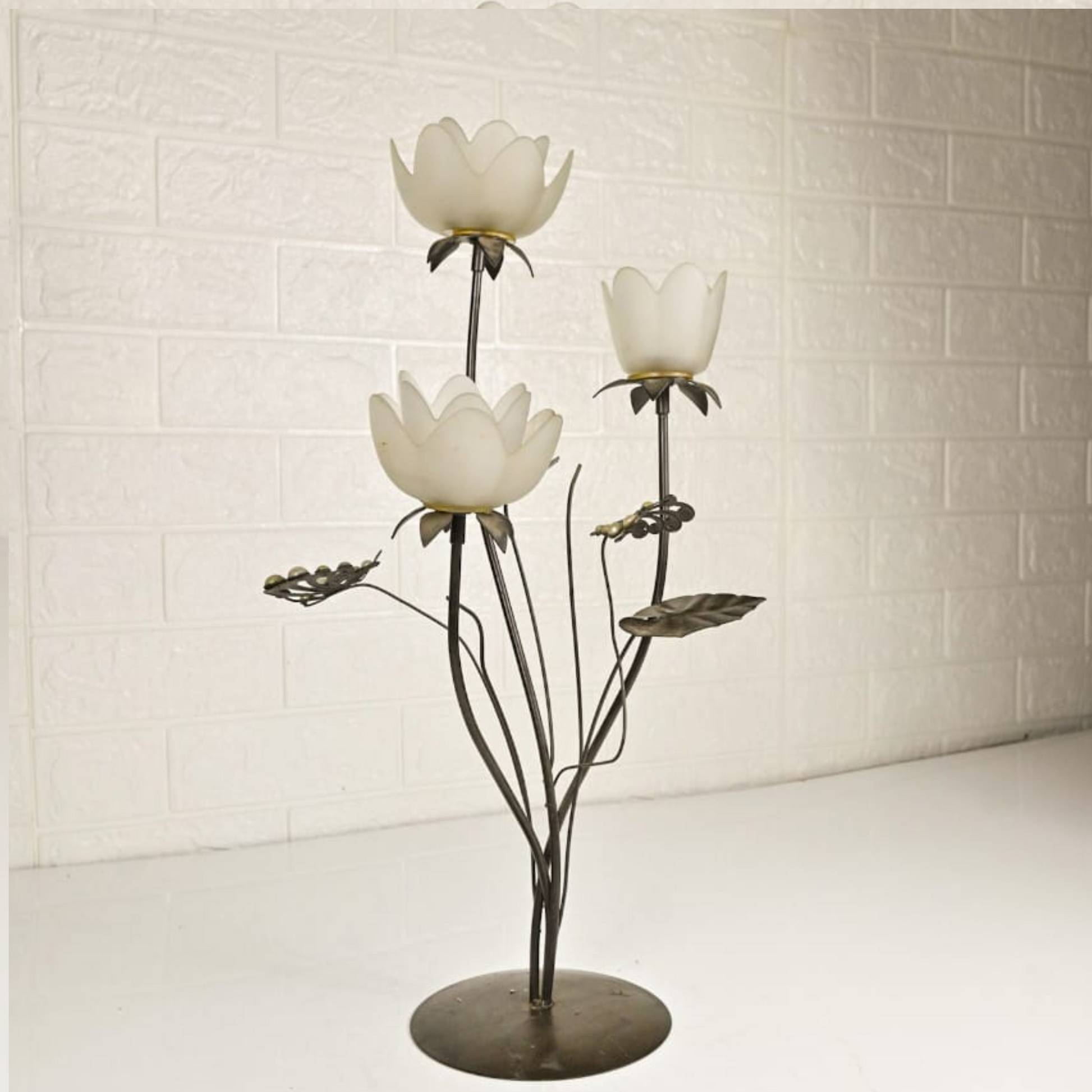 IRON CANDLE STAND - Oriental Flowers