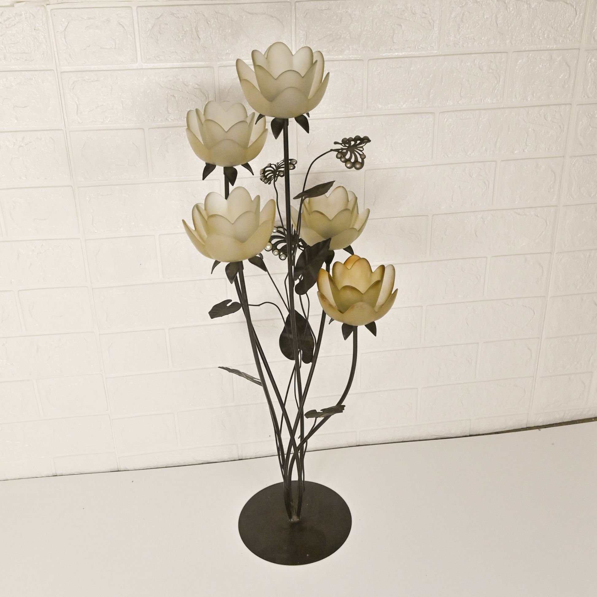 IRON CANDLE STAND - Oriental Flowers