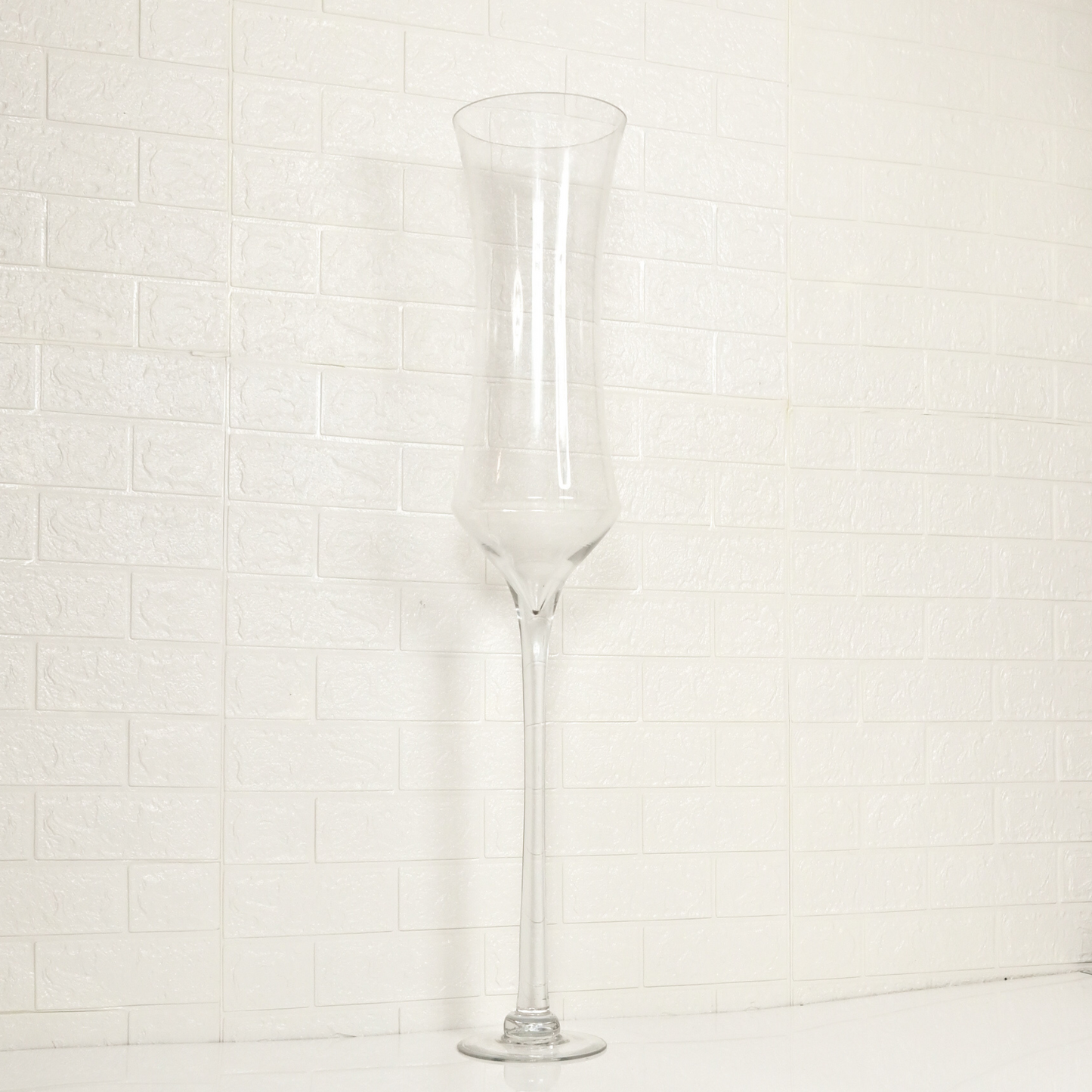 GLASS LONG VASE - Oriental Flowers