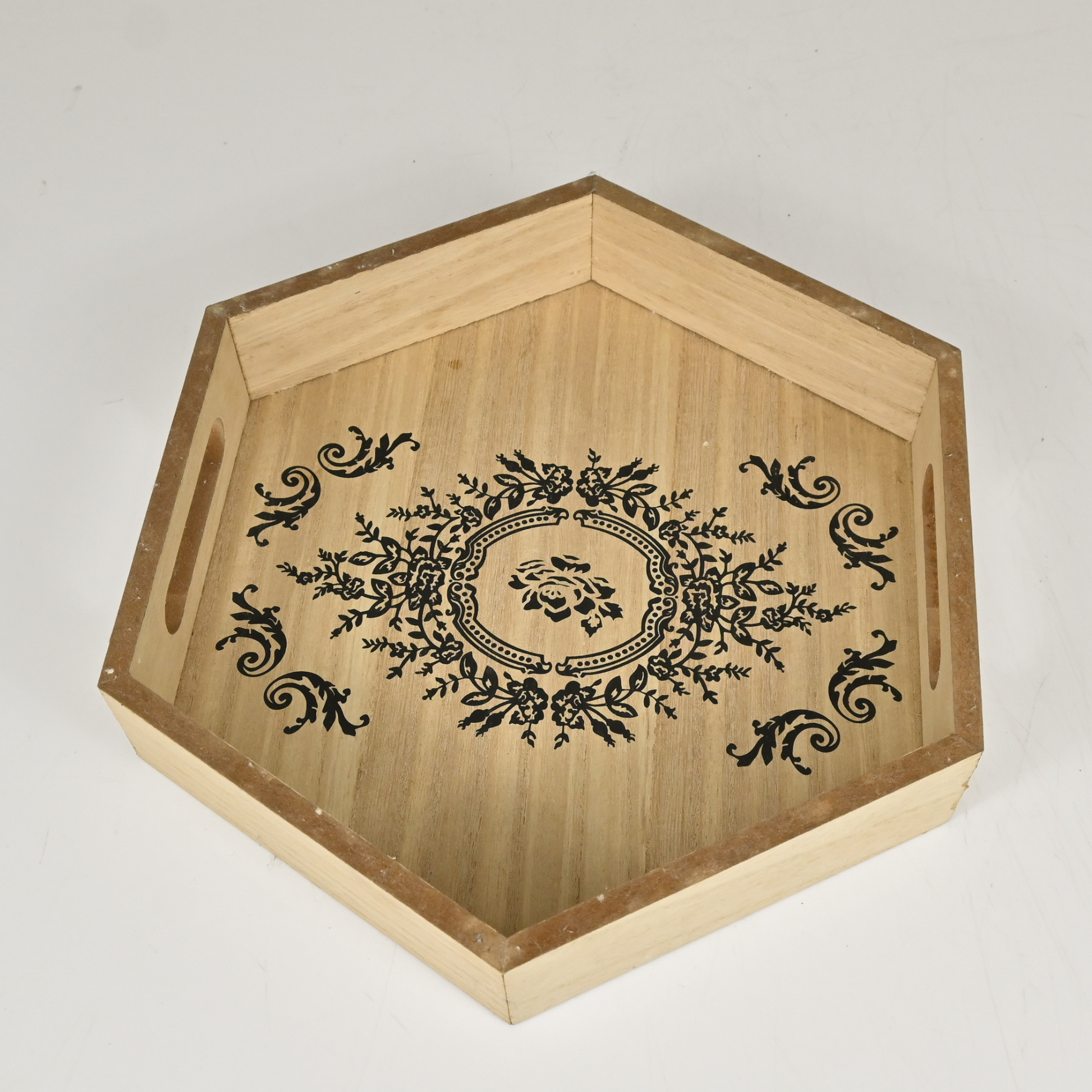 WOOD TRAY - Oriental Flowers