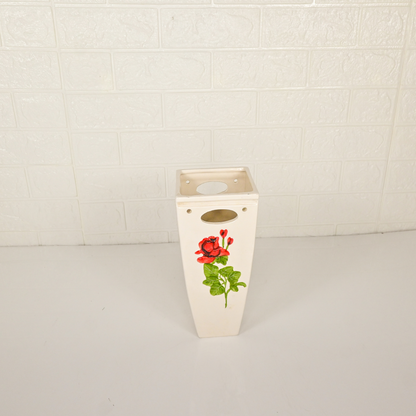 CERAMIC SQUARE VASE - Oriental Flowers