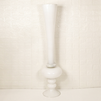 WHITE LONG GLASS VASE - Oriental Flowers