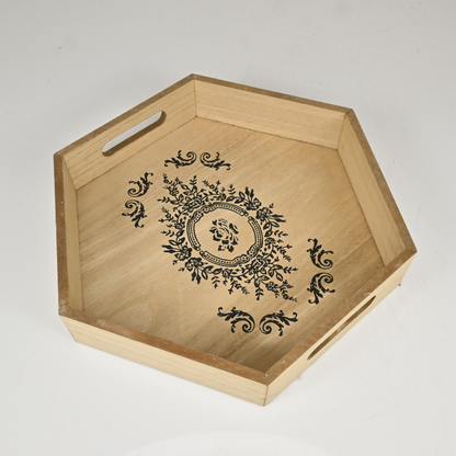 WOOD TRAY - Oriental Flowers