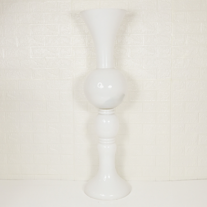 WHITE LONG GLASS VASE - Oriental Flowers