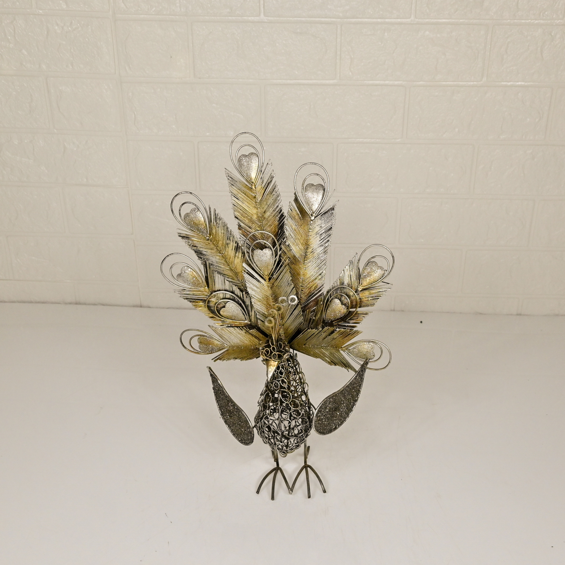 IRON PEACOCK SHOWPIECE - Oriental Flowers