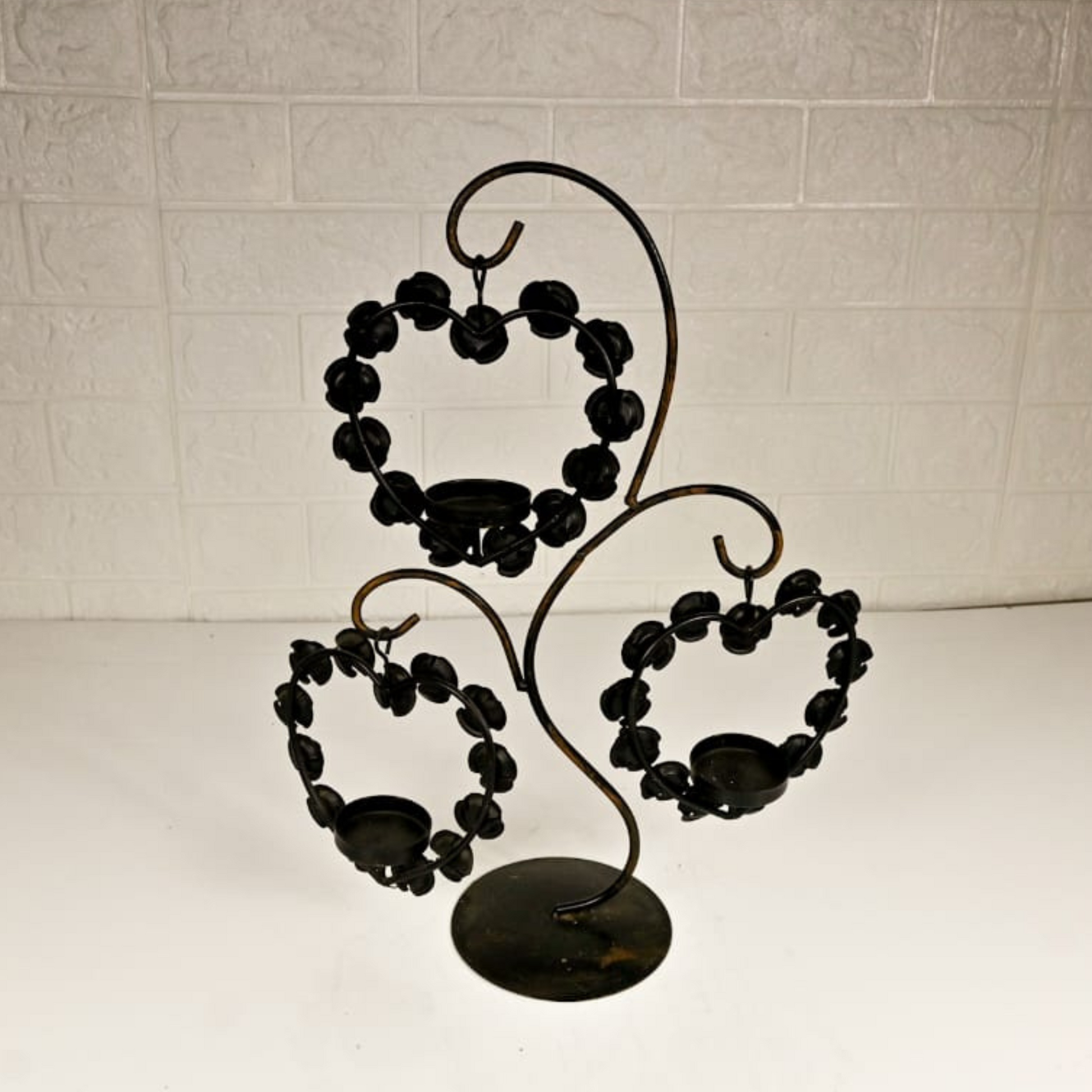 IRON CANDLE STAND - Oriental Flowers