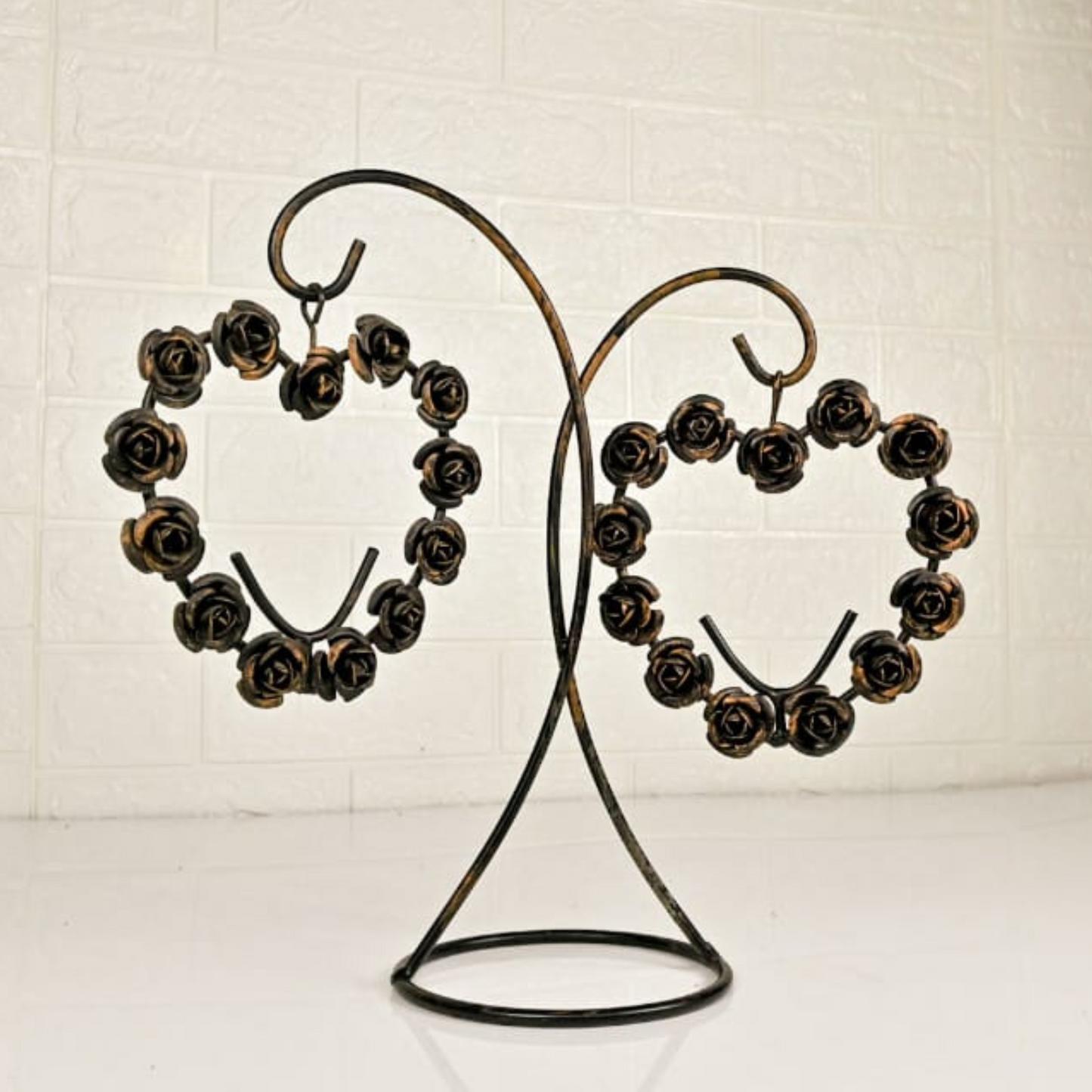 IRON CANDLE STAND - Oriental Flowers