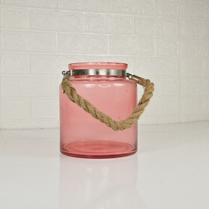 PINK JAR GLASS VASE - Oriental Flowers