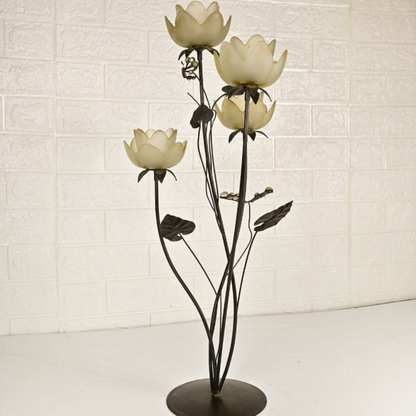 IRON CANDLE STAND - Oriental Flowers