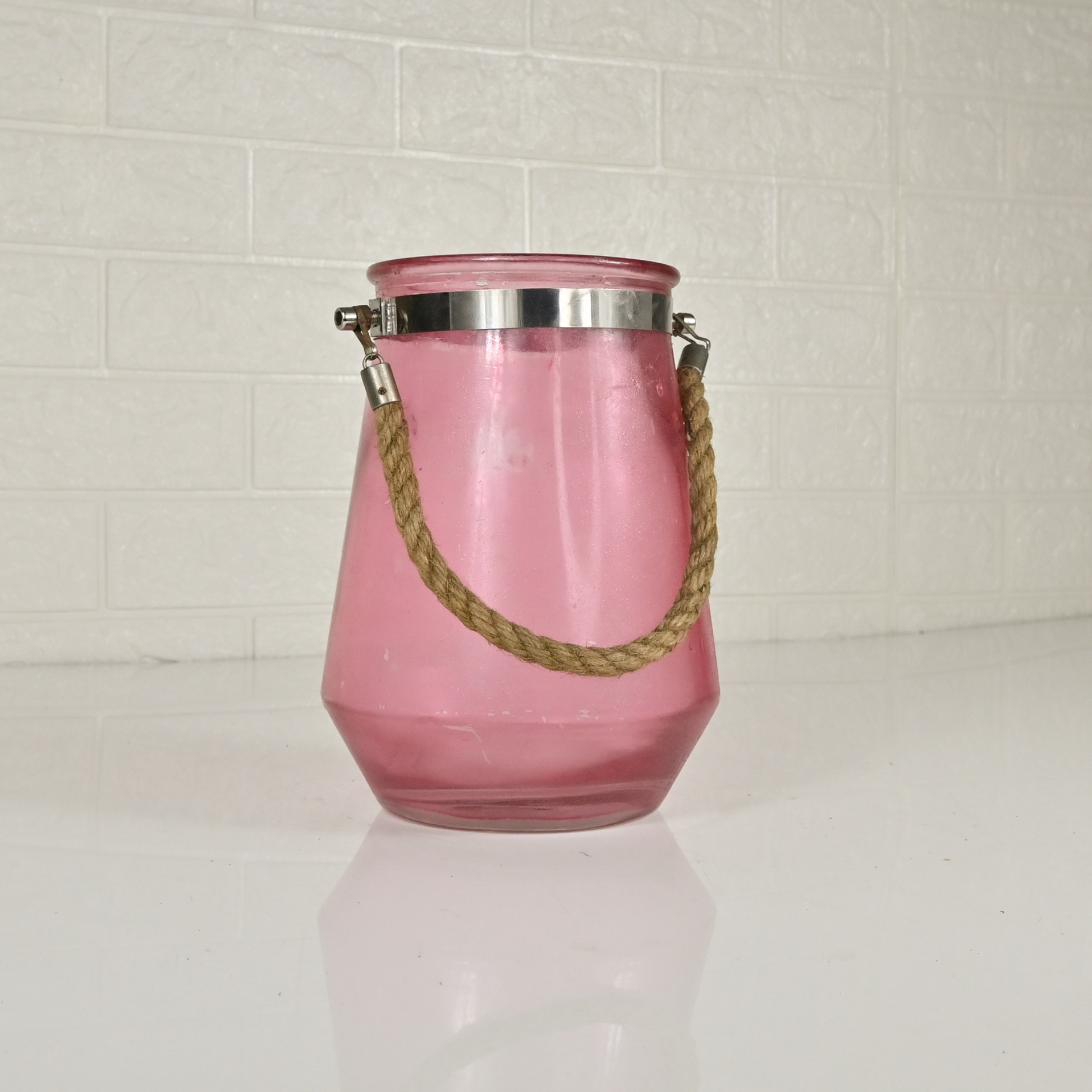 PINK JAR GLASS VASE - Oriental Flowers