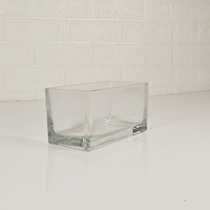 GLASS SQUARE VASE - Oriental Flowers