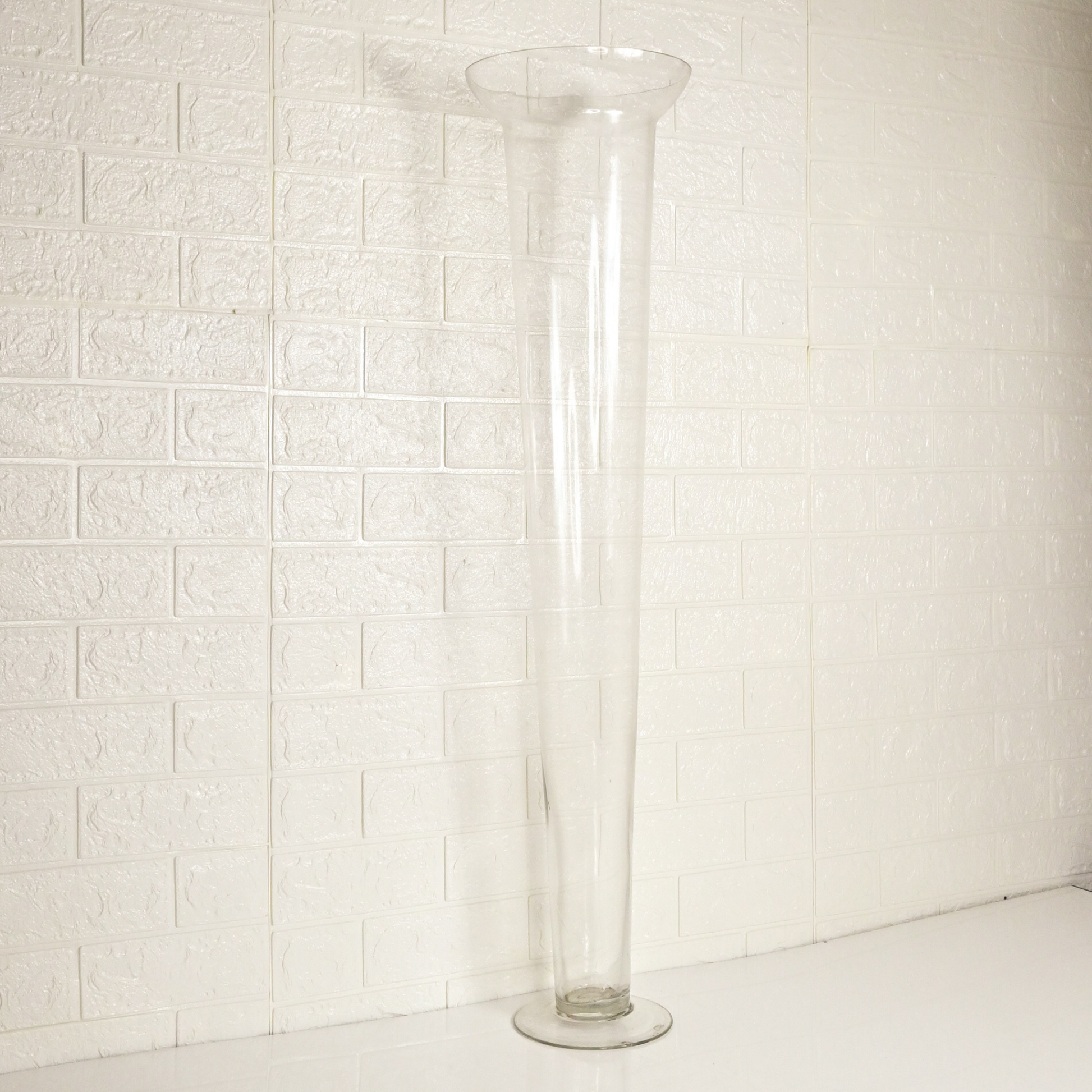 GLASS LONG VASE - Oriental Flowers