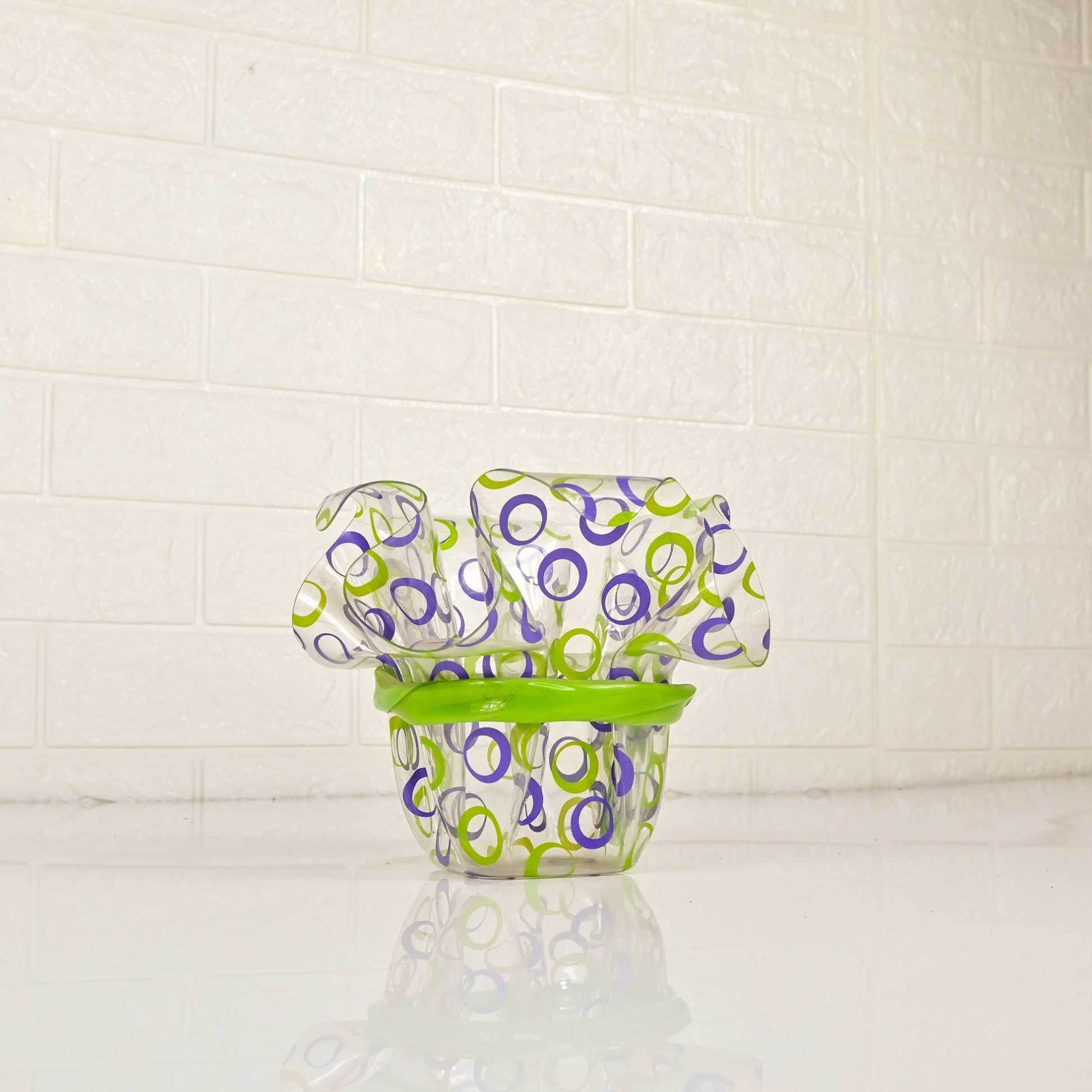 FIBRE DESIGN VASE - Oriental Flowers