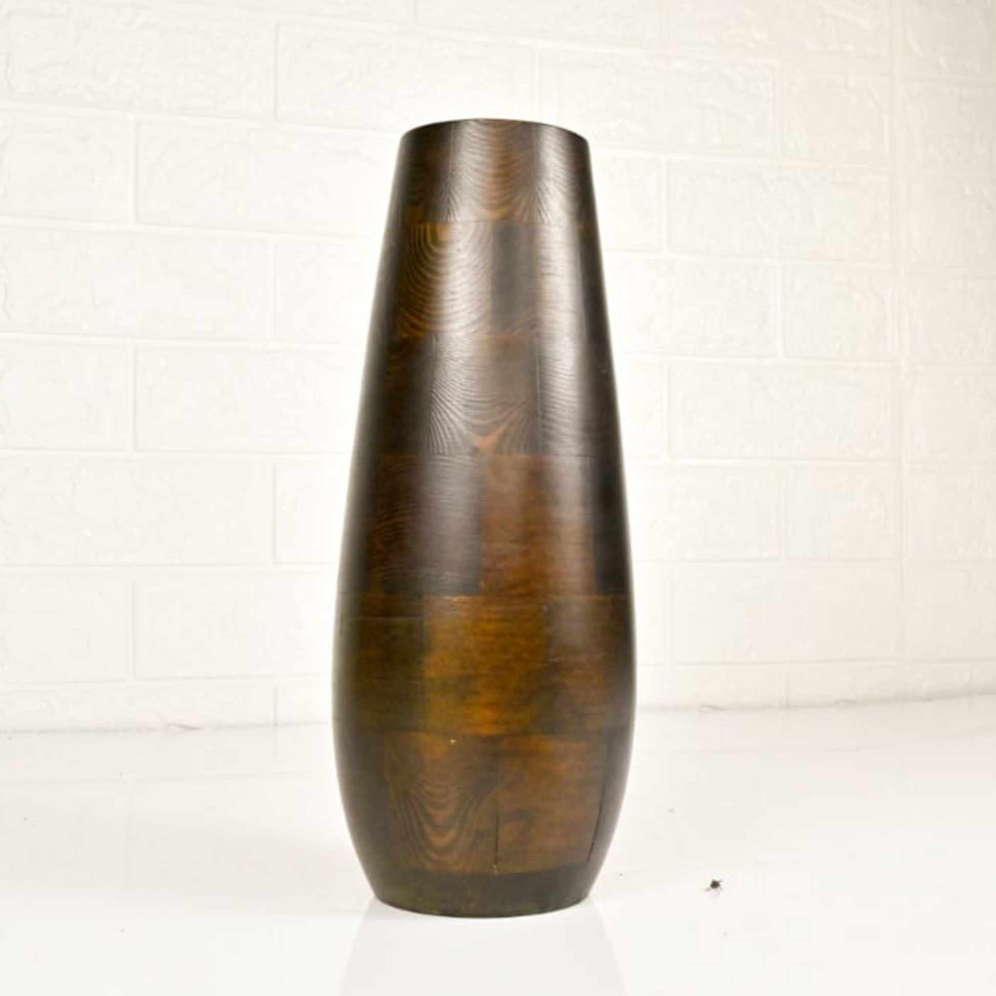 WOOD VASE - Oriental Flowers