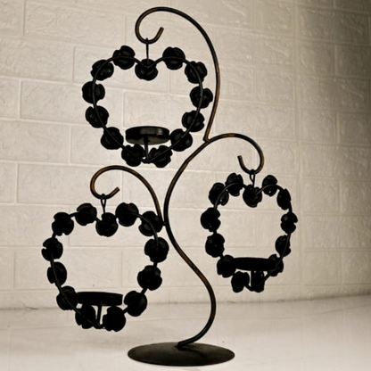 IRON CANDLE STAND - Oriental Flowers