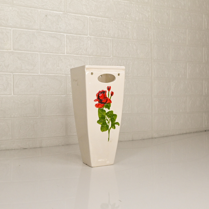 CERAMIC SQUARE VASE - Oriental Flowers