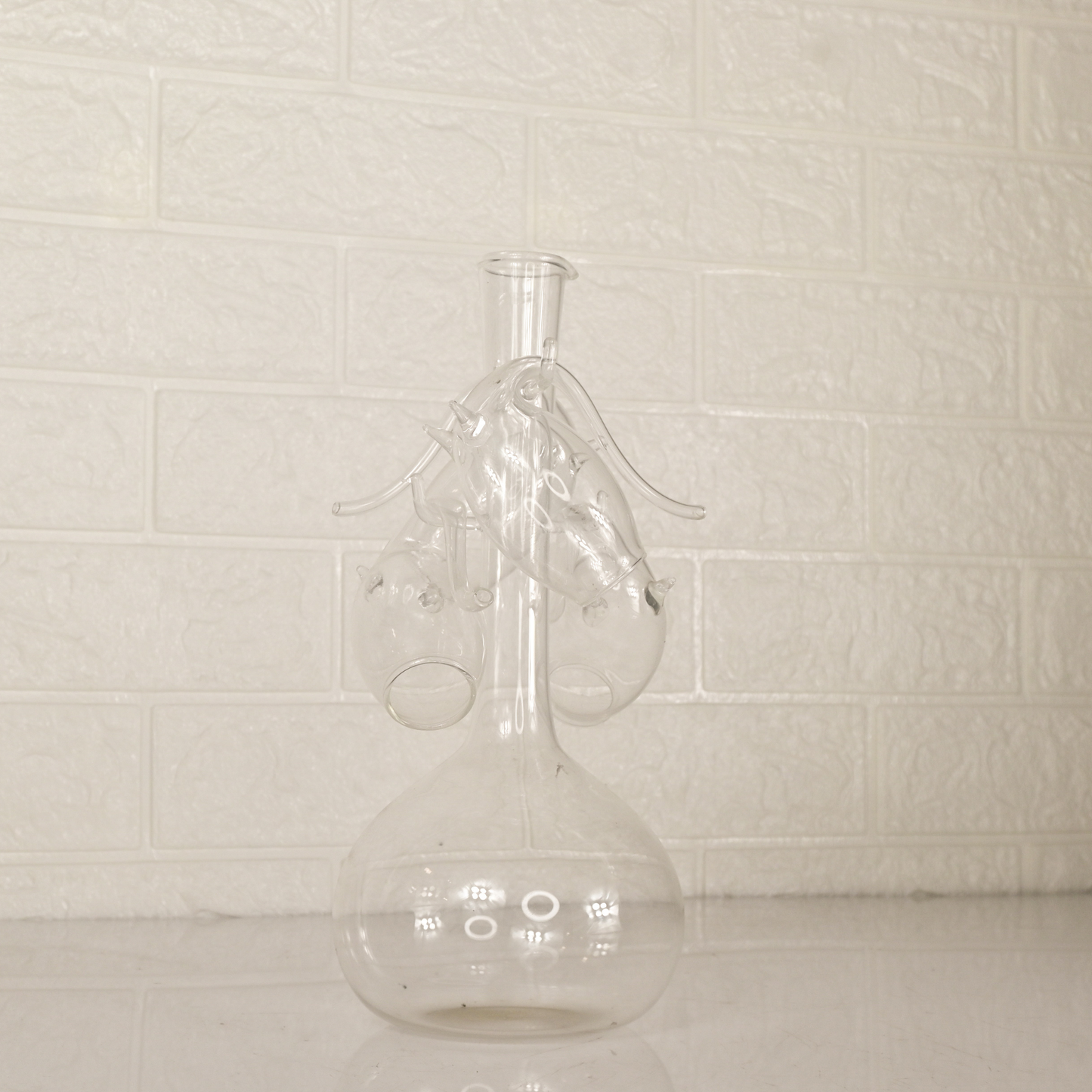 GLASS DESIGN VASE - Oriental Flowers