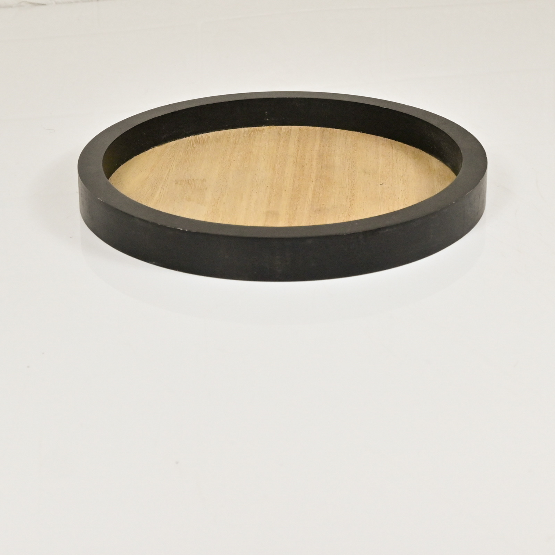 WOOD ROUND TRAY - Oriental Flowers