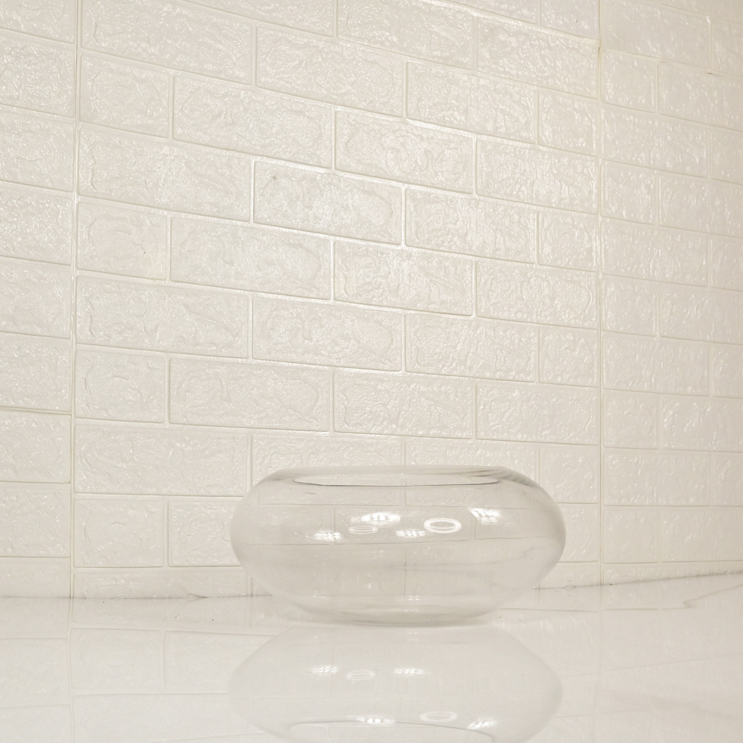 GLASS OVAL VASE - Oriental Flowers